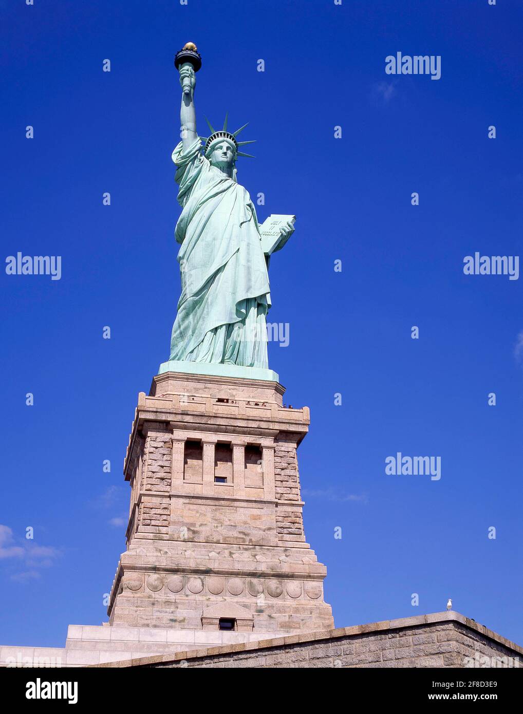 Statua della Libertà monumento nazionale, Liberty Island, New York, nello Stato di New York, Stati Uniti d'America Foto Stock