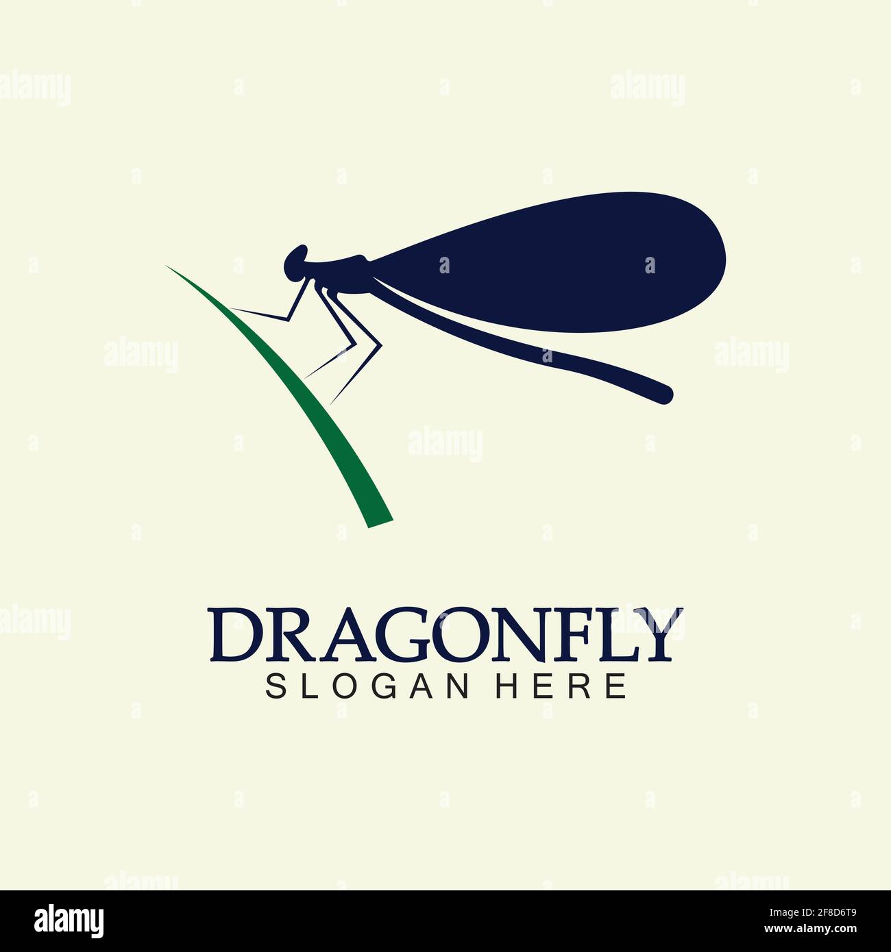 Modello di disegno dell'illustrazione dell'icona del vettore del logo Dragonfly Illustrazione Vettoriale