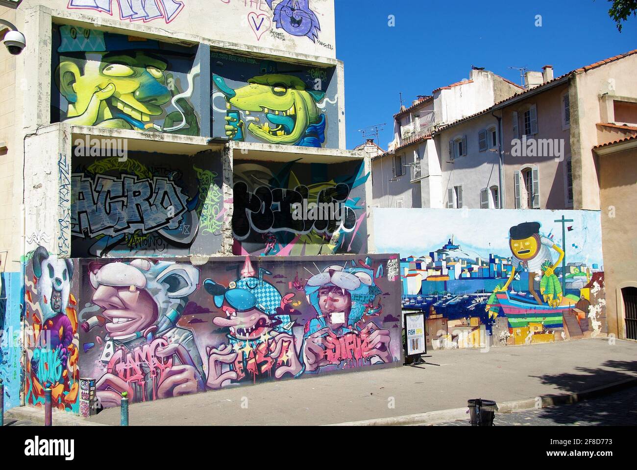 Arte di strada a Marsiglia, Francia Foto Stock