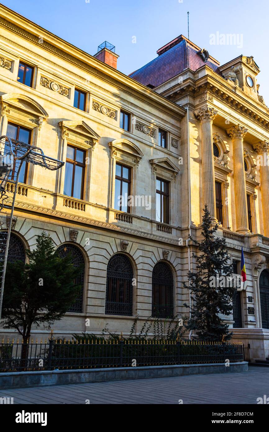 Banca nazionale di Romania (Banca Nationala a Romaniei). BNR è la banca centrale rumena. Sede centrale di BNR a Bucarest, Romania, 2020 Foto Stock