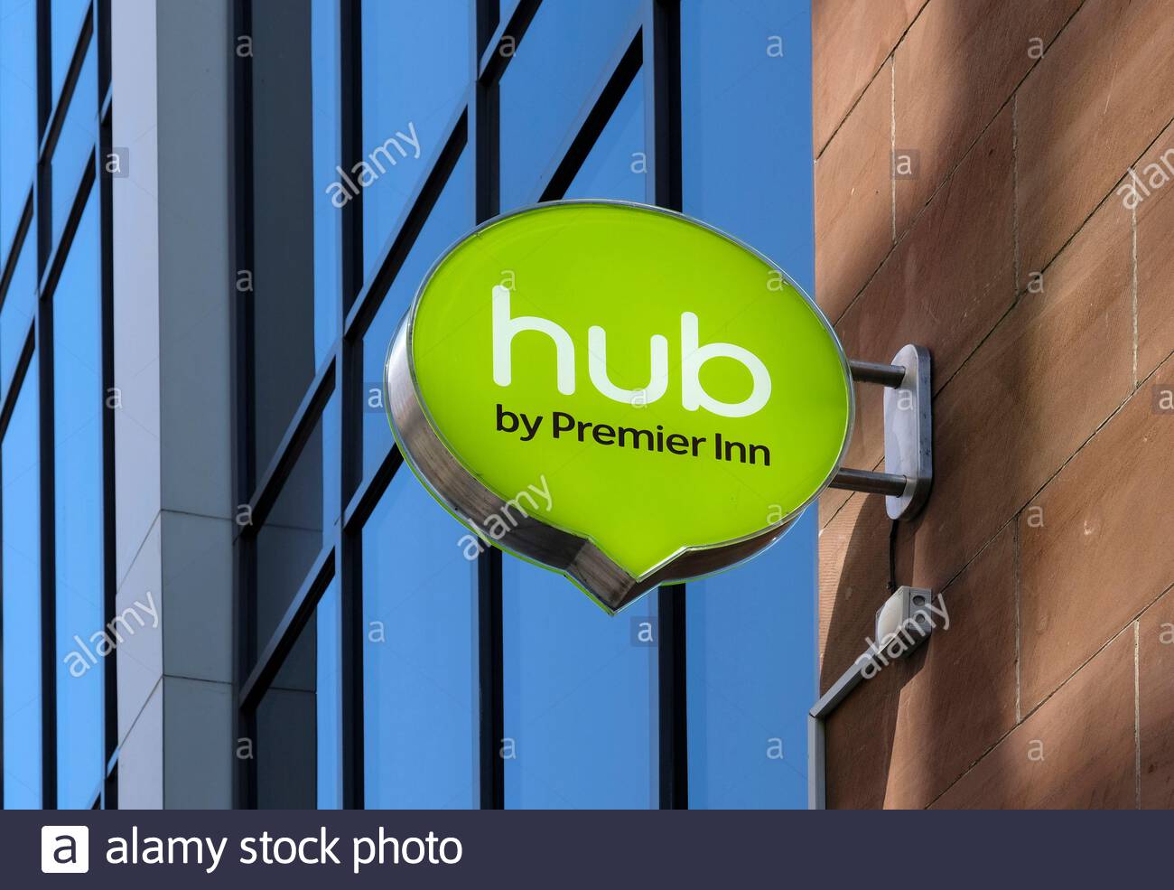 Hub by Premier Inn Hotel segno, Rose Street, Edimburgo, Scozia Foto Stock
