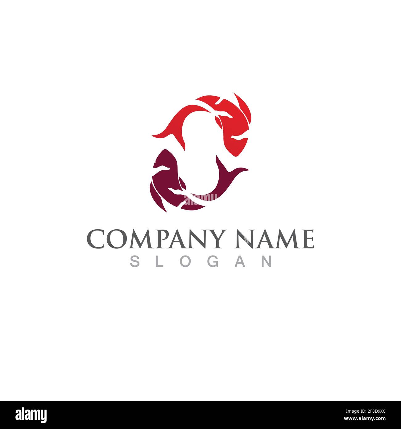 Il logo di Fish koi e l'immagine vettoriale del simbolo Illustrazione Vettoriale