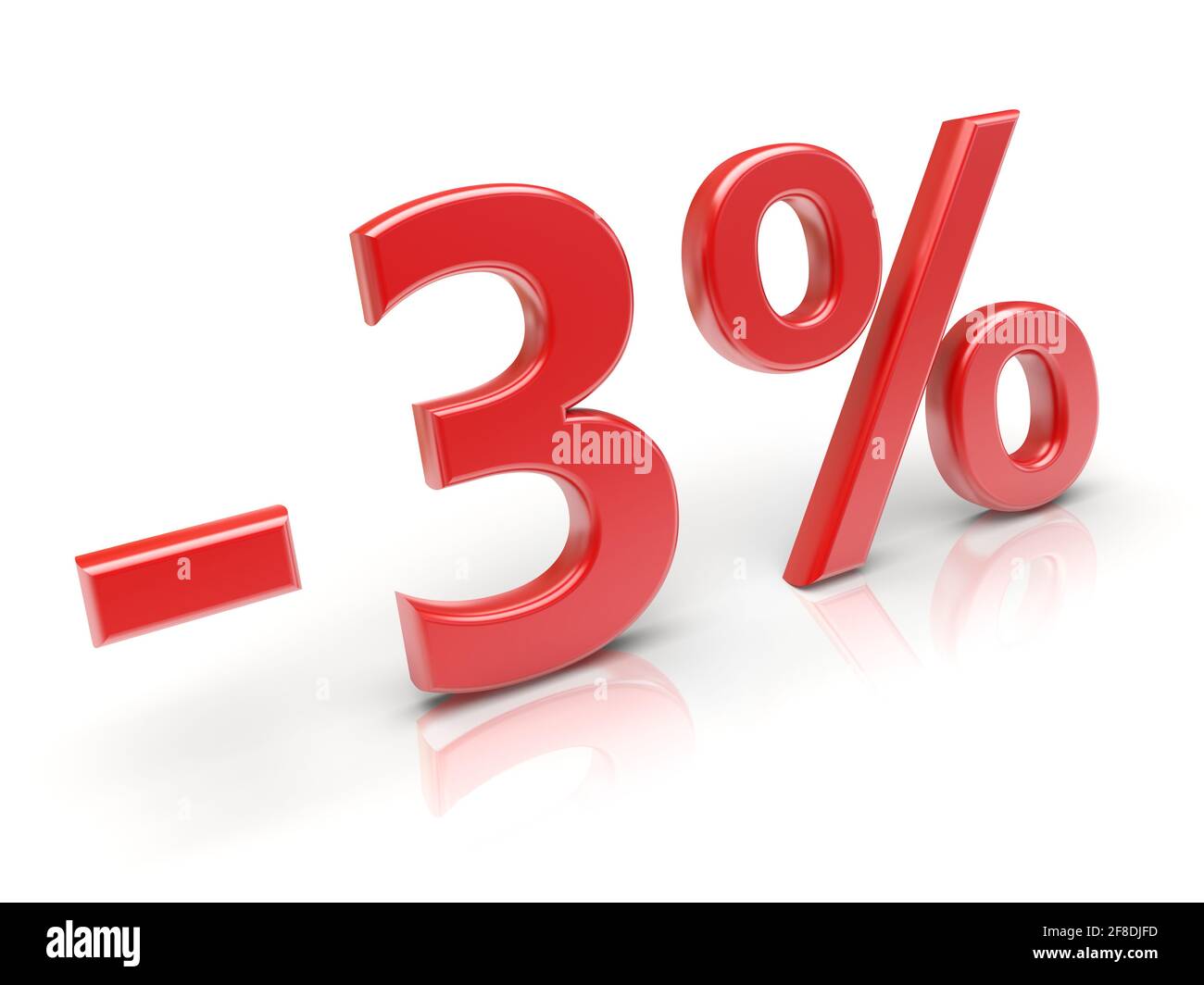 sconto del 3%. immagine 3d Foto Stock