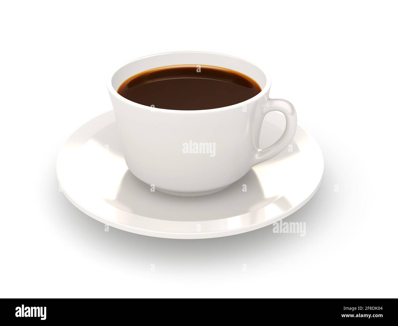 Tazza di caffè bianca isolata su un bianco Foto Stock