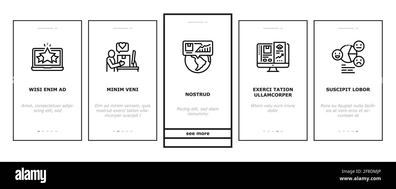 Revisioni di Set Vector icone di inserimento cliente Illustrazione Vettoriale