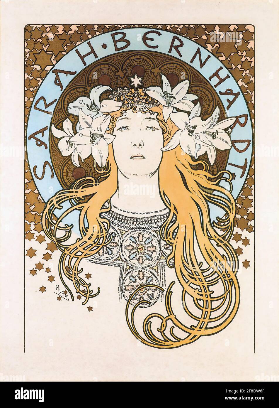 Sarah Bernhardt – Art Nouveau di Alphonse Mucha Foto Stock