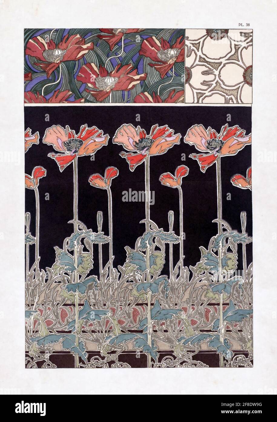 Documento Decoratifs Plate 38 – Art Nouveau art di Alphonse Mucha Foto Stock
