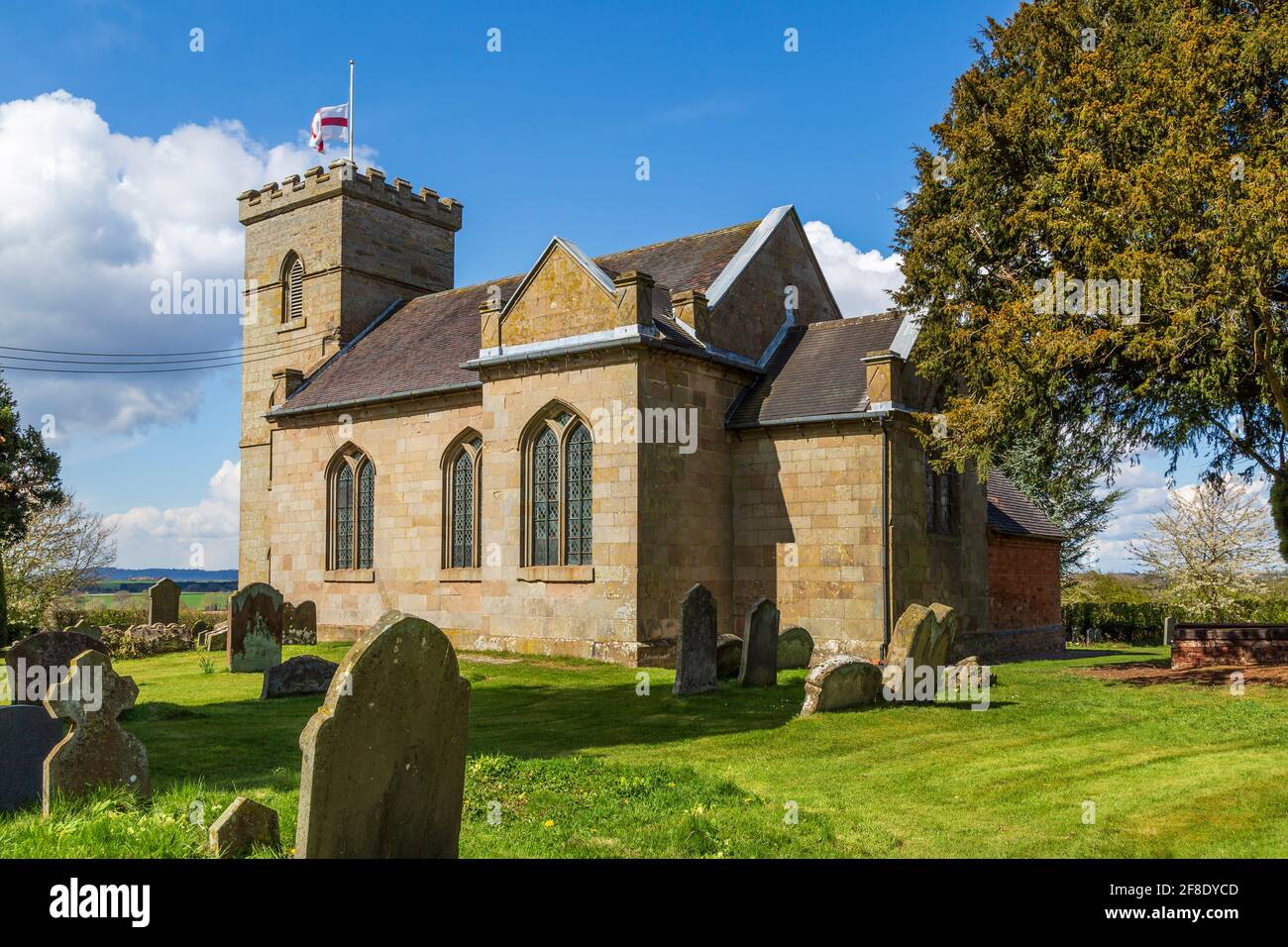 Chiesa di San Michele e di tutti gli Angeli a Rushock vicino a Droitwich, Worcestershire, Inghilterra. Foto Stock