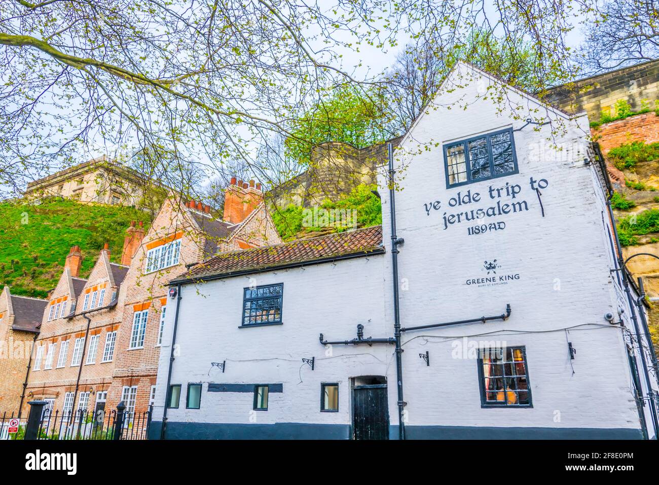 NOTTINGHAM, REGNO UNITO, 11 APRILE 2017: YE Olde viaggio a Jerusalem inn è il più antico pub inglese, Nottingham Foto Stock