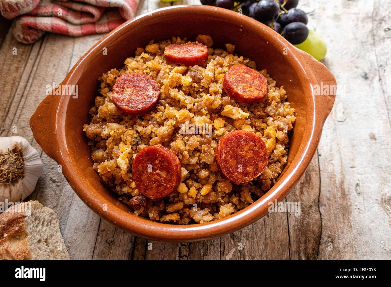 Cucina spagnola, Migas Manchegas . Foto Stock