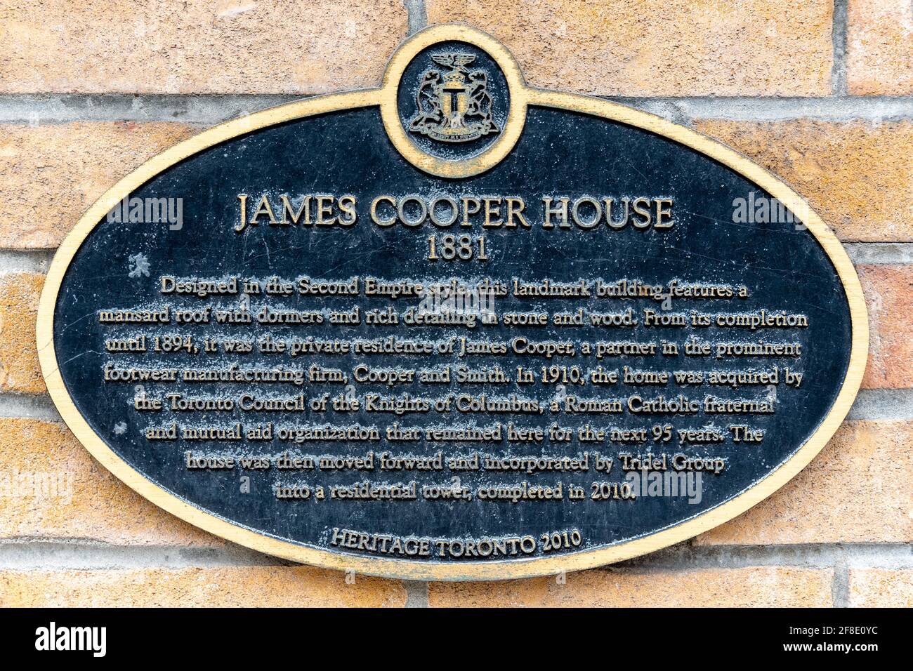 James Cooper House. Caratteristiche architettoniche esterne della famosa località e delle attrazioni turistiche di Toronto, Canada Foto Stock