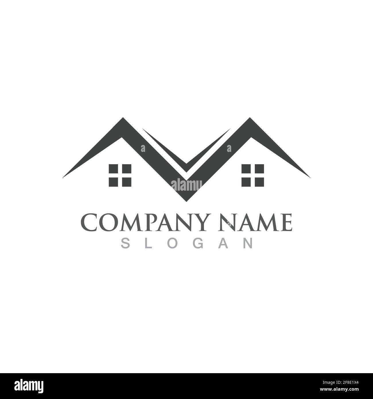Immobiliare , proprietà e costruzione Logo design Illustrazione Vettoriale