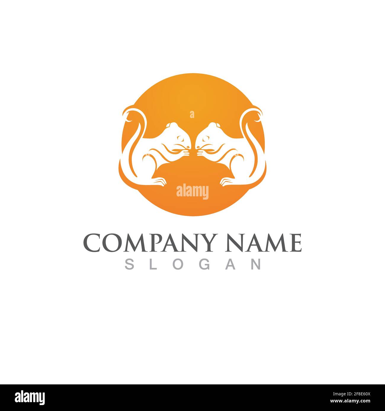 logo scoiattolo e vettore di simboli Illustrazione Vettoriale