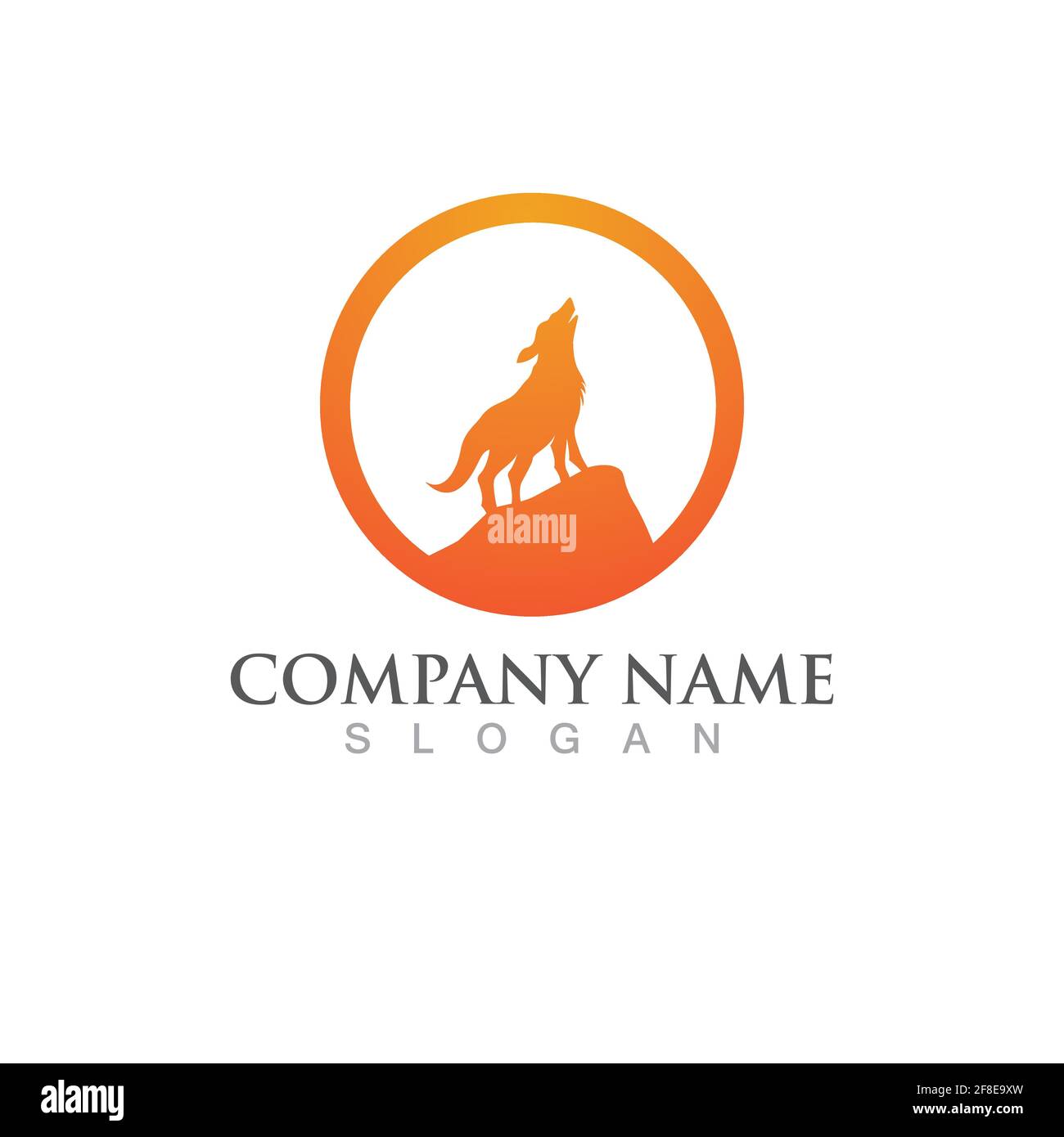 Lupo modello Logo illustrazione vettoriale design Illustrazione Vettoriale