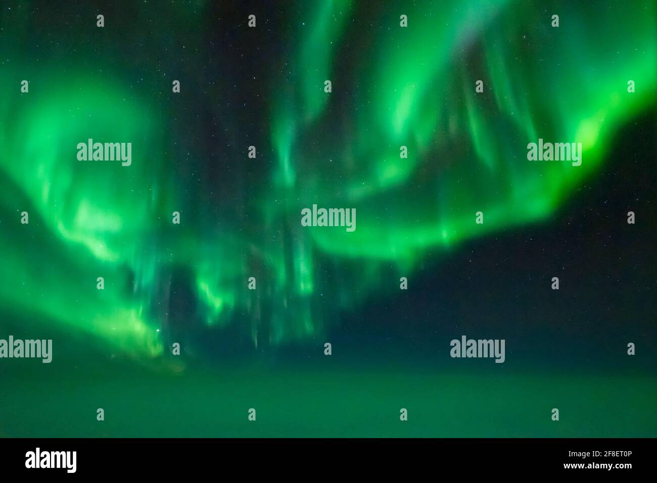 Aurora mostra da un aereo Foto Stock