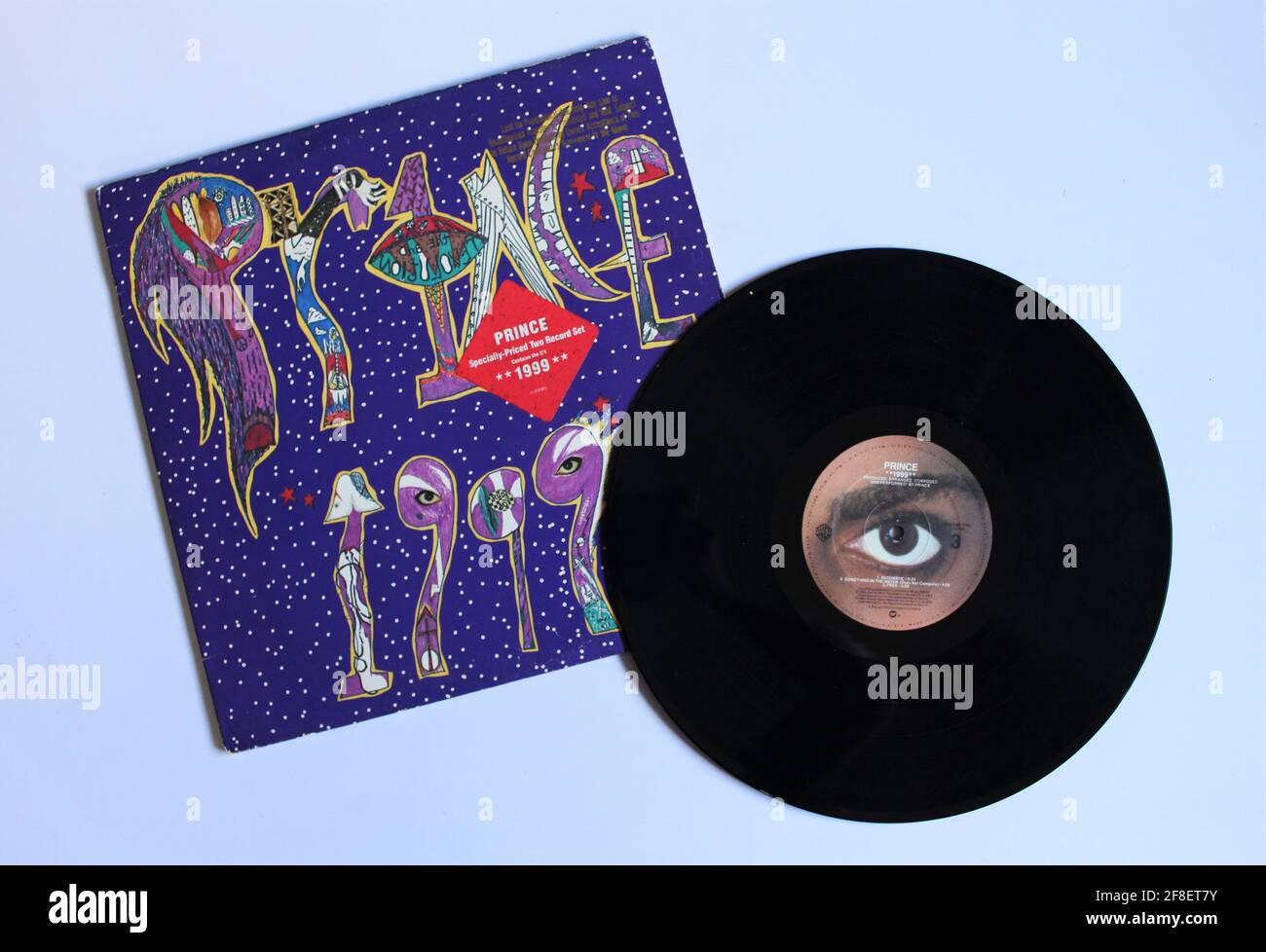 Rock, pop, Rnb e artista psichedelico, album di musica Prince su disco LP con dischi in vinile. Titolo: 1999 Foto Stock