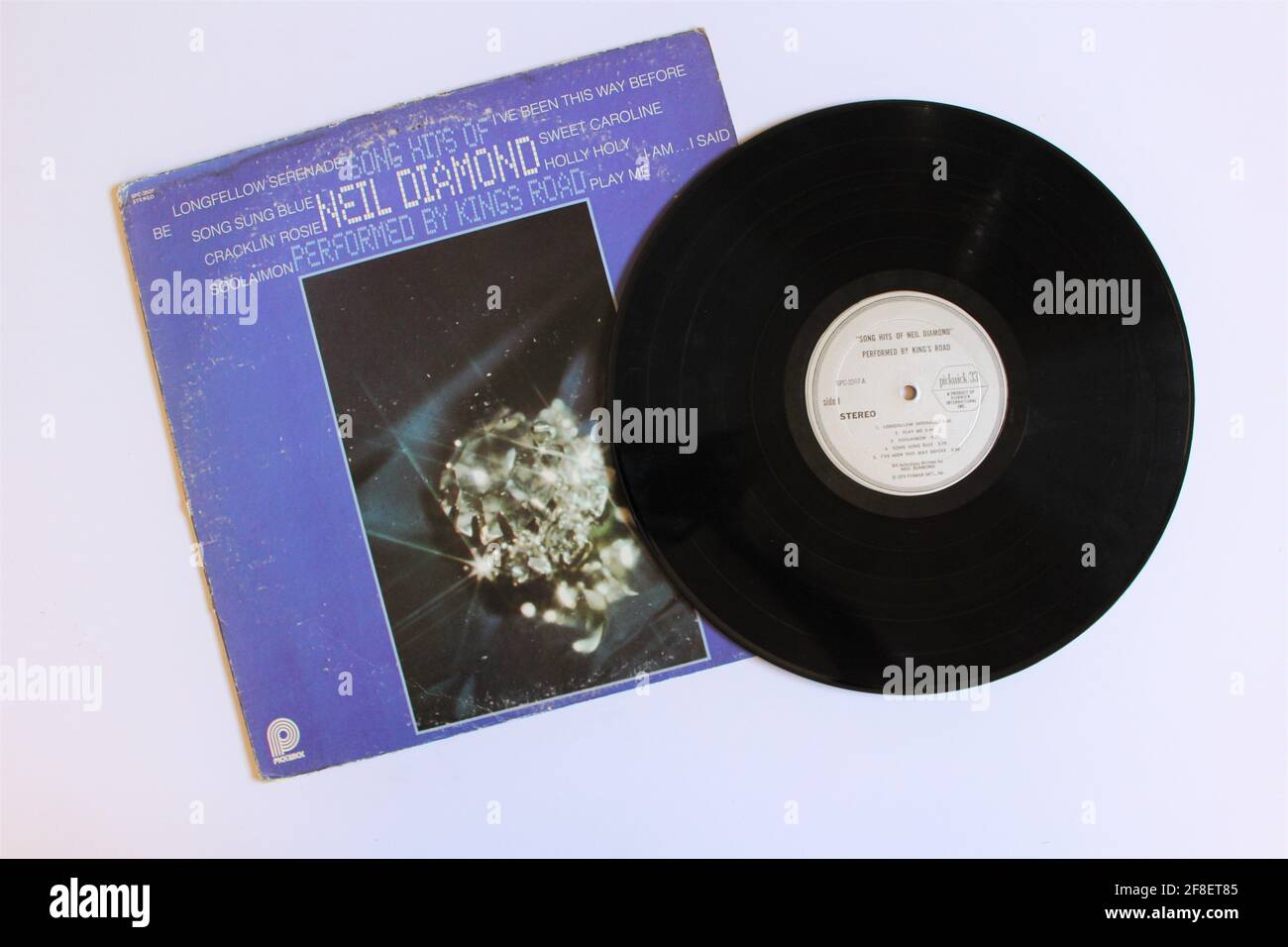 Rock, pop e folk band Kings Road album di musica su disco LP con dischi in vinile. Intitolato: Song Hits di Neil Diamond eseguito da Kings Road Foto Stock