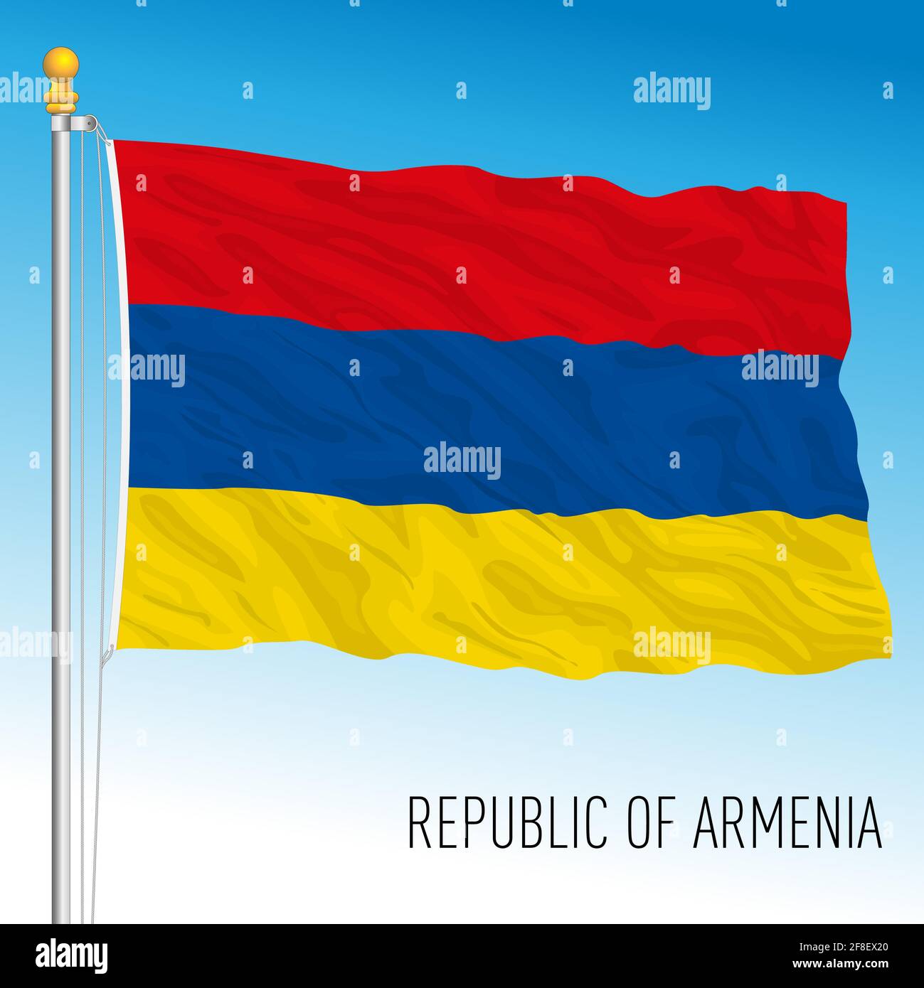 Bandiera nazionale ufficiale dell'Armenia, paese europeo, illustrazione vettoriale Illustrazione Vettoriale