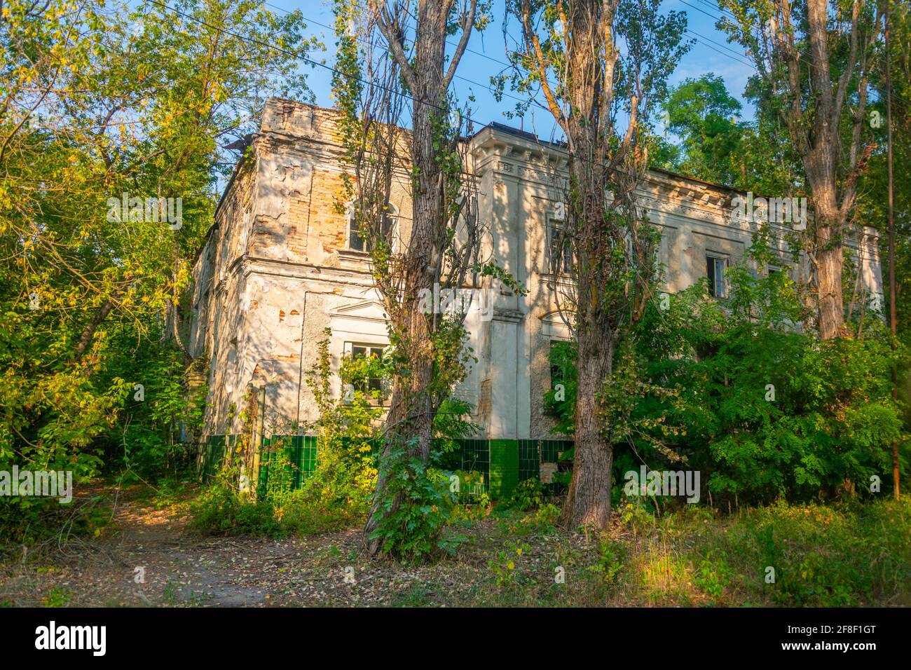 Case nella città di Chernobyl in Ucraina Foto Stock