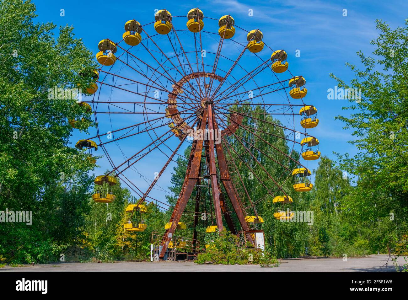 Ruota panoramica al parco divertimenti Pripyat in Ucraina Foto Stock