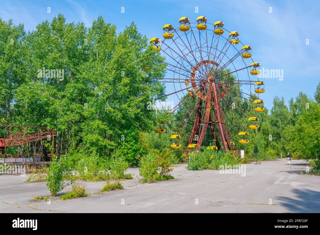 Ruota panoramica al parco divertimenti Pripyat in Ucraina Foto Stock