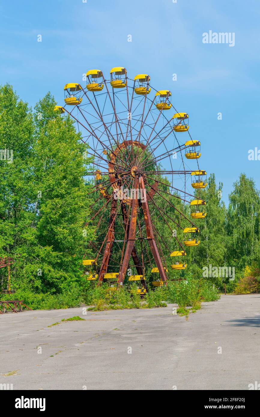 Ruota panoramica al parco divertimenti Pripyat in Ucraina Foto Stock