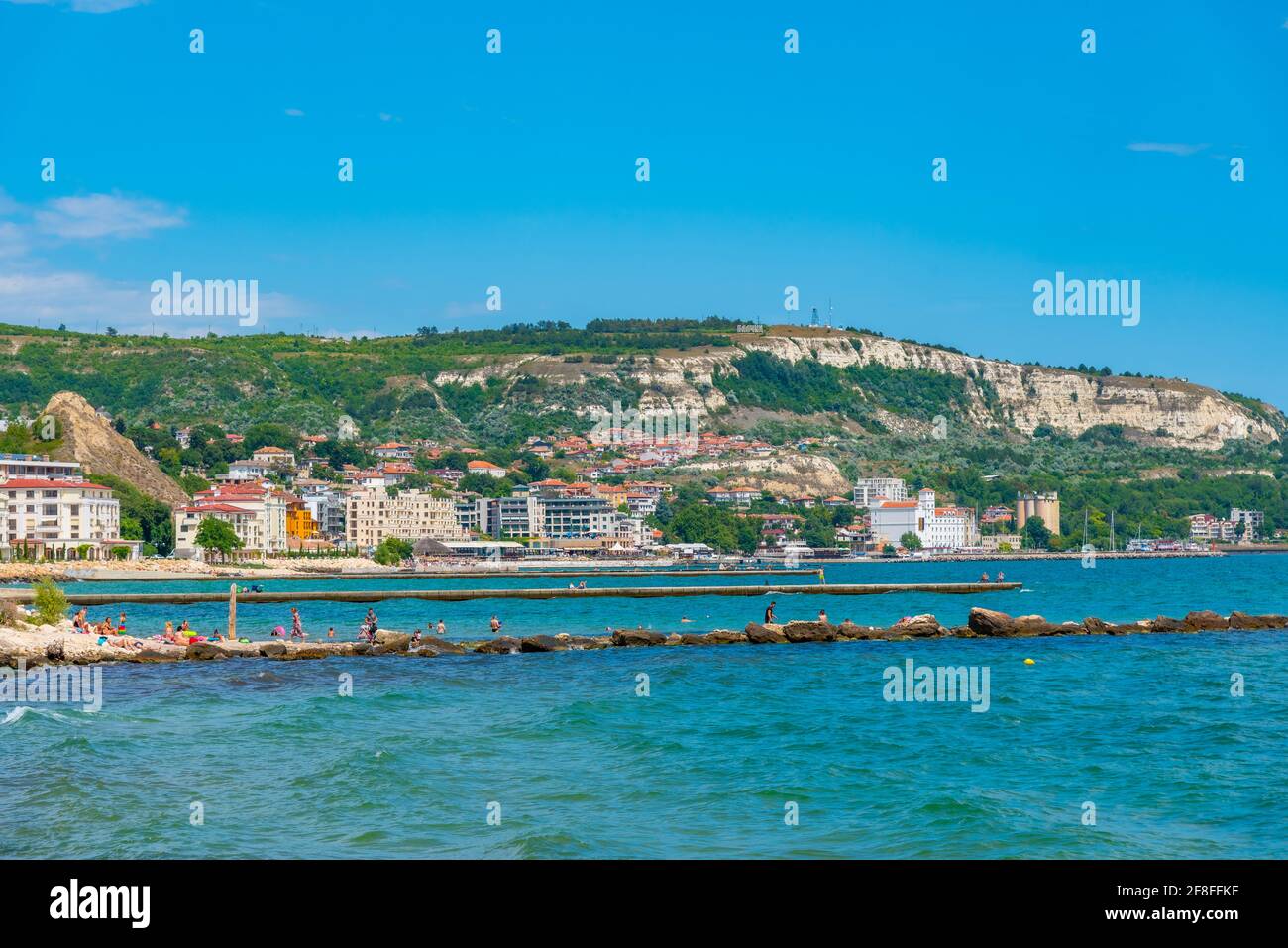 Mare della città costiera Balchik in Bulgaria Foto Stock