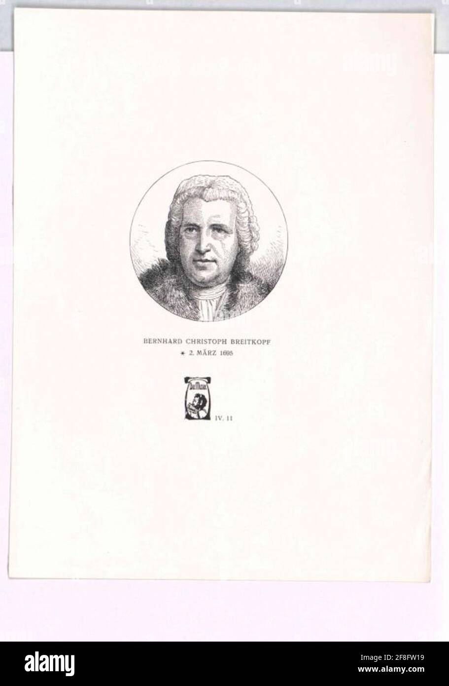 Breitkopf, Bernhard Christoph. Foto Stock