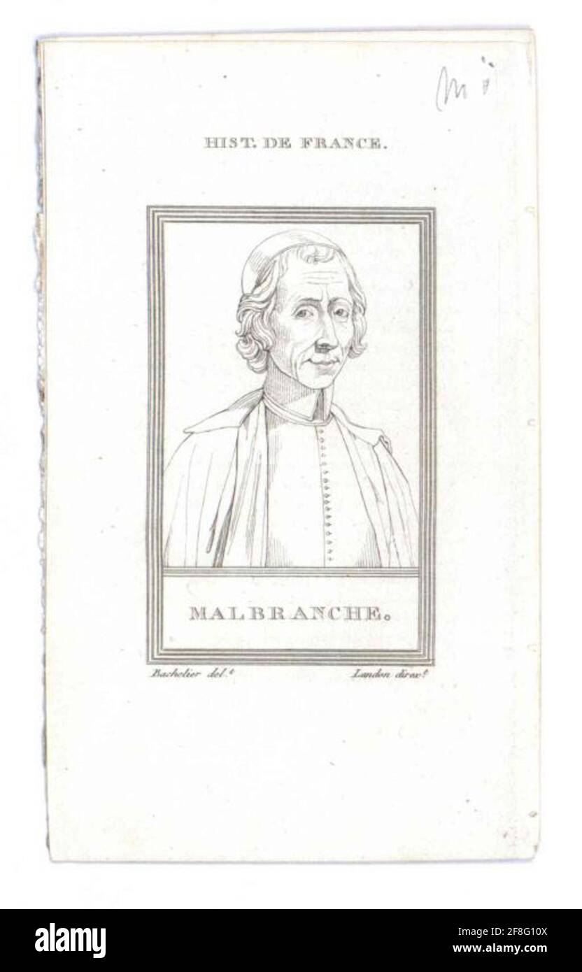 Malebranche, Nicolas Head: Landon, Charles Paularkner: Bachelier, Jean JacquesDation: 1801/1825 Foto Stock