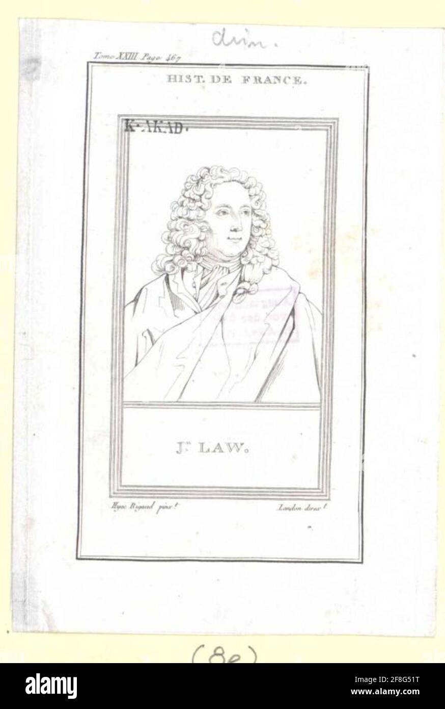 Legge di Lauriston, Giovanni . Foto Stock