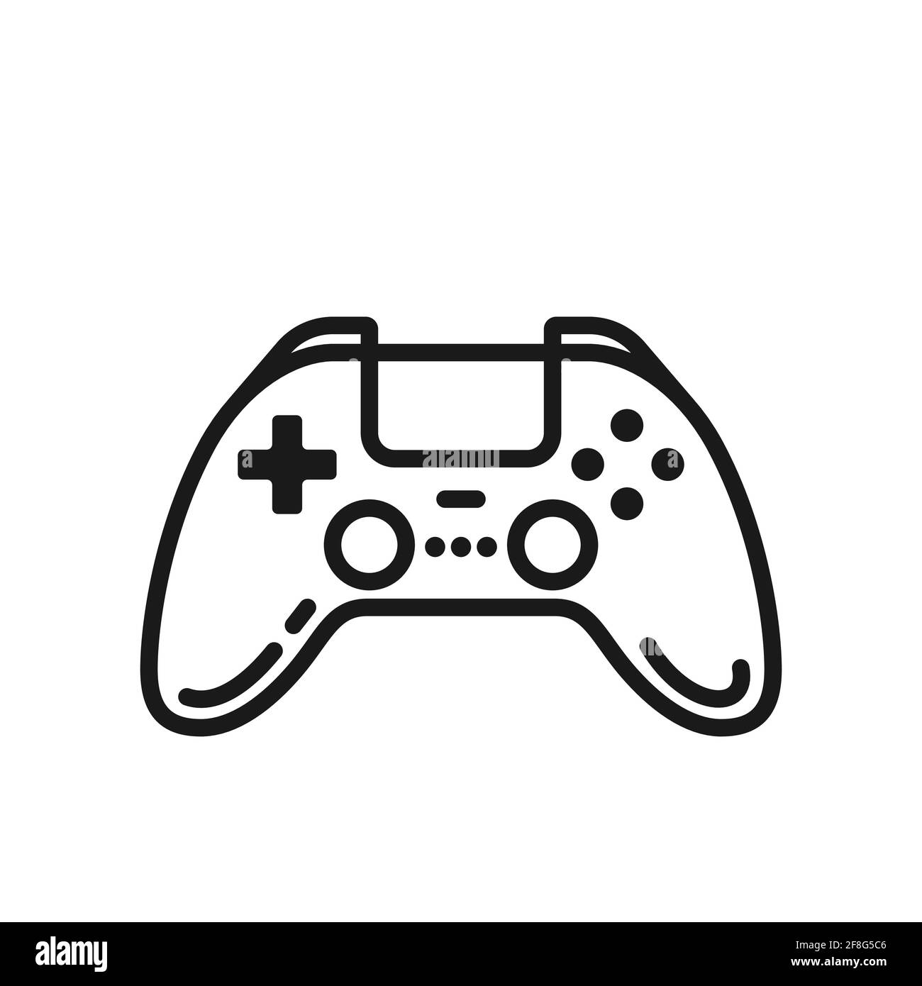 L'icona del contorno del gamepad è isolata su uno sfondo bianco. Icona vettore con tratto modificabile. Illustrazione Vettoriale