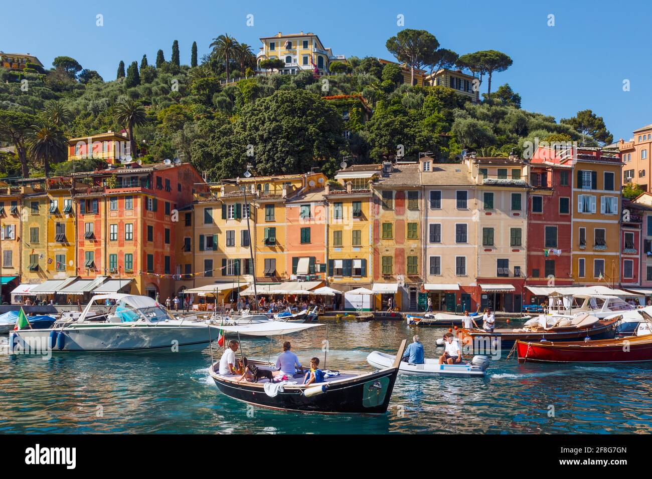 Portofino, Provincia di Genova, Riviera Italiana. Il porto. Foto Stock