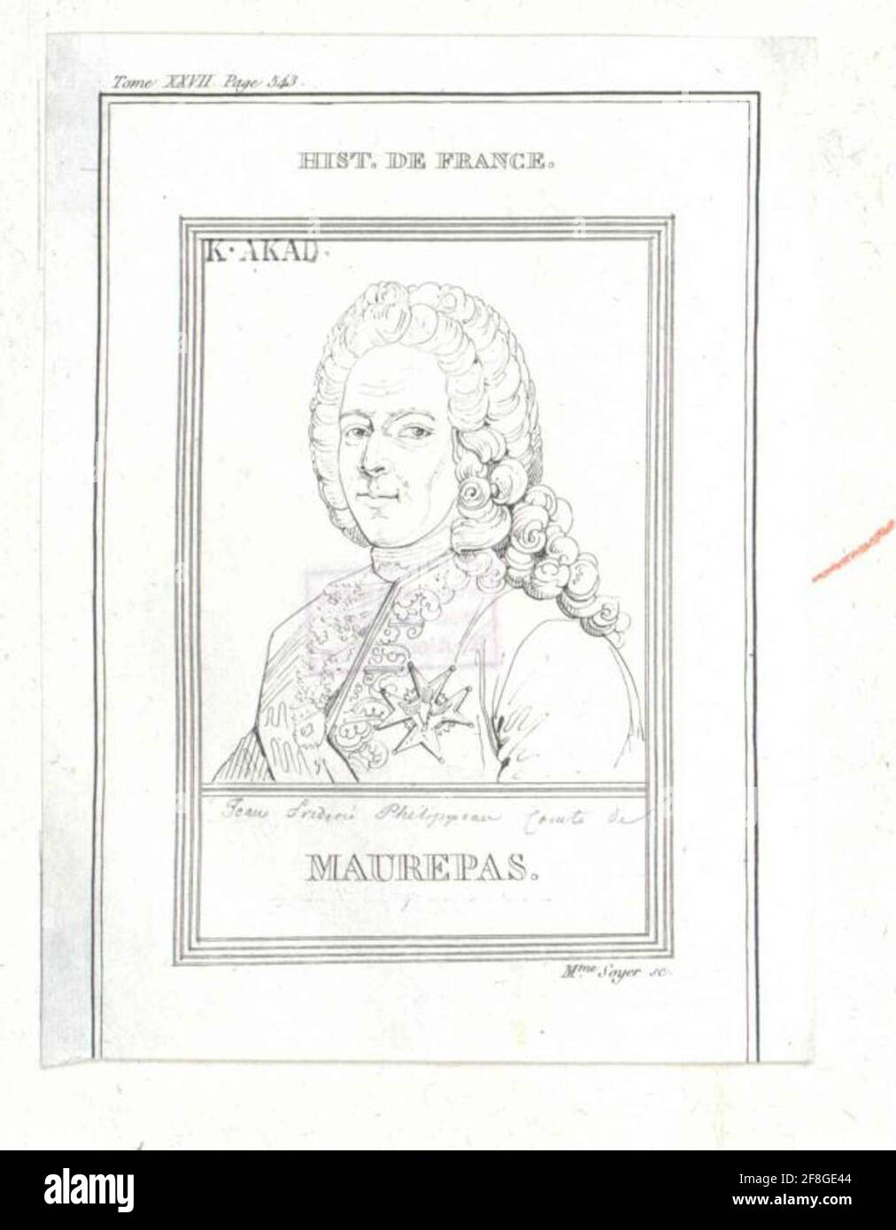 Phelicypes, Conte di Maurepas, Jean Fréderic. Foto Stock