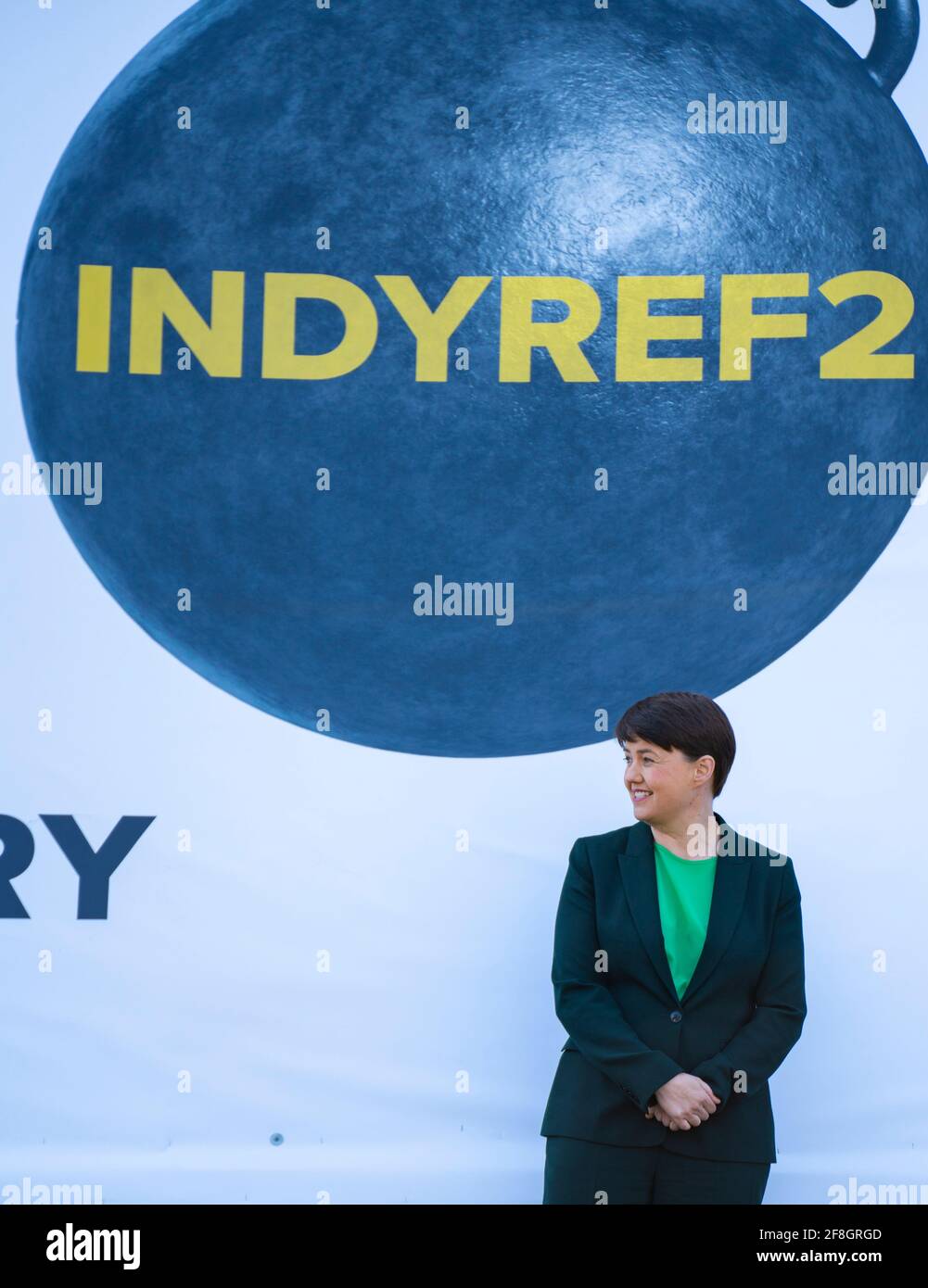 Edimburgo, Scozia, Regno Unito. 14 aprile 2021. Il leader dei conservatori scozzesi Douglas Ross e Ruth Davidson lanciano oggi a Edimburgo la campagna di voto per la lista dei partiti dei conservatori scozzesi. Iain Masterton/Alamy Live News Foto Stock