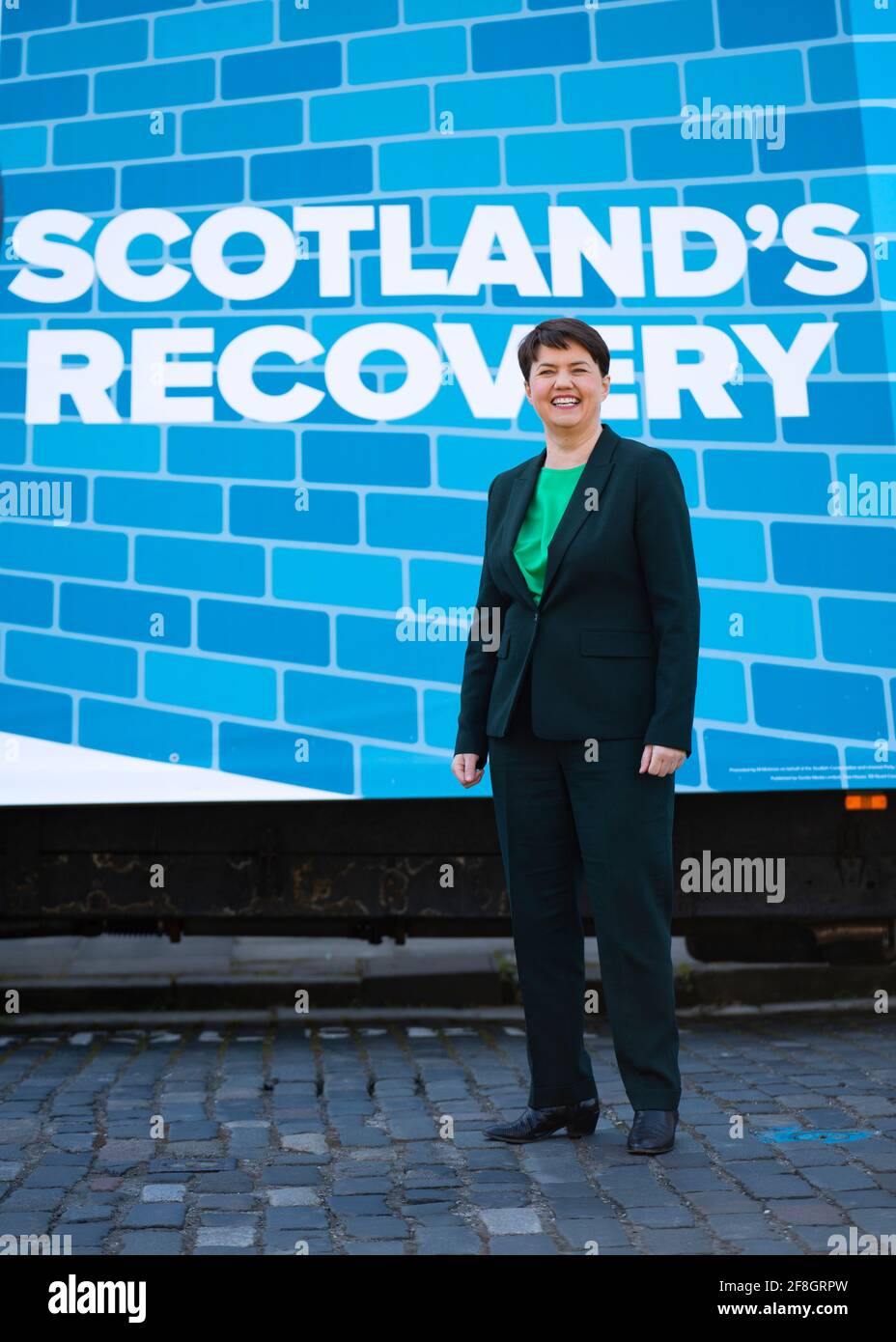 Edimburgo, Scozia, Regno Unito. 14 aprile 2021. Il leader dei conservatori scozzesi Douglas Ross e Ruth Davidson lanciano oggi a Edimburgo la campagna di voto per la lista dei partiti dei conservatori scozzesi. Iain Masterton/Alamy Live News Foto Stock
