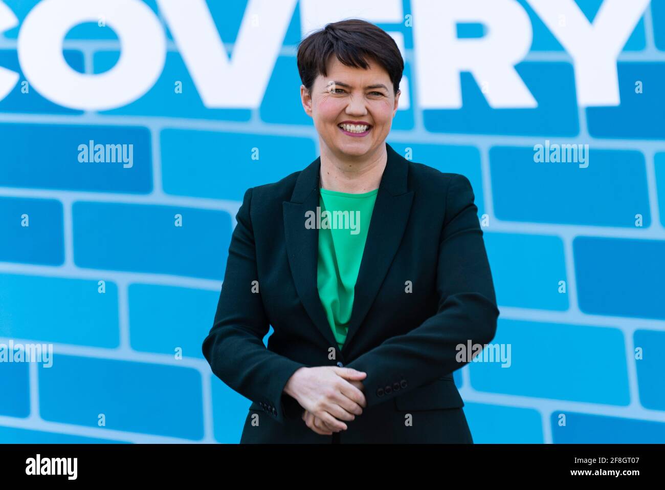 Edimburgo, Scozia, Regno Unito. 14 aprile 2021. Il leader dei conservatori scozzesi Douglas Ross e Ruth Davidson lanciano oggi a Edimburgo la campagna di voto per la lista dei partiti dei conservatori scozzesi. Iain Masterton/Alamy Live News Foto Stock
