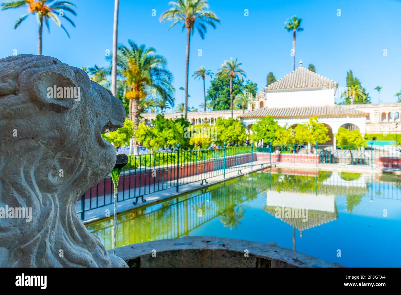 Padiglione di Carlo V ai giardini del Real Alcazar de Siviglia in Spagna Foto Stock