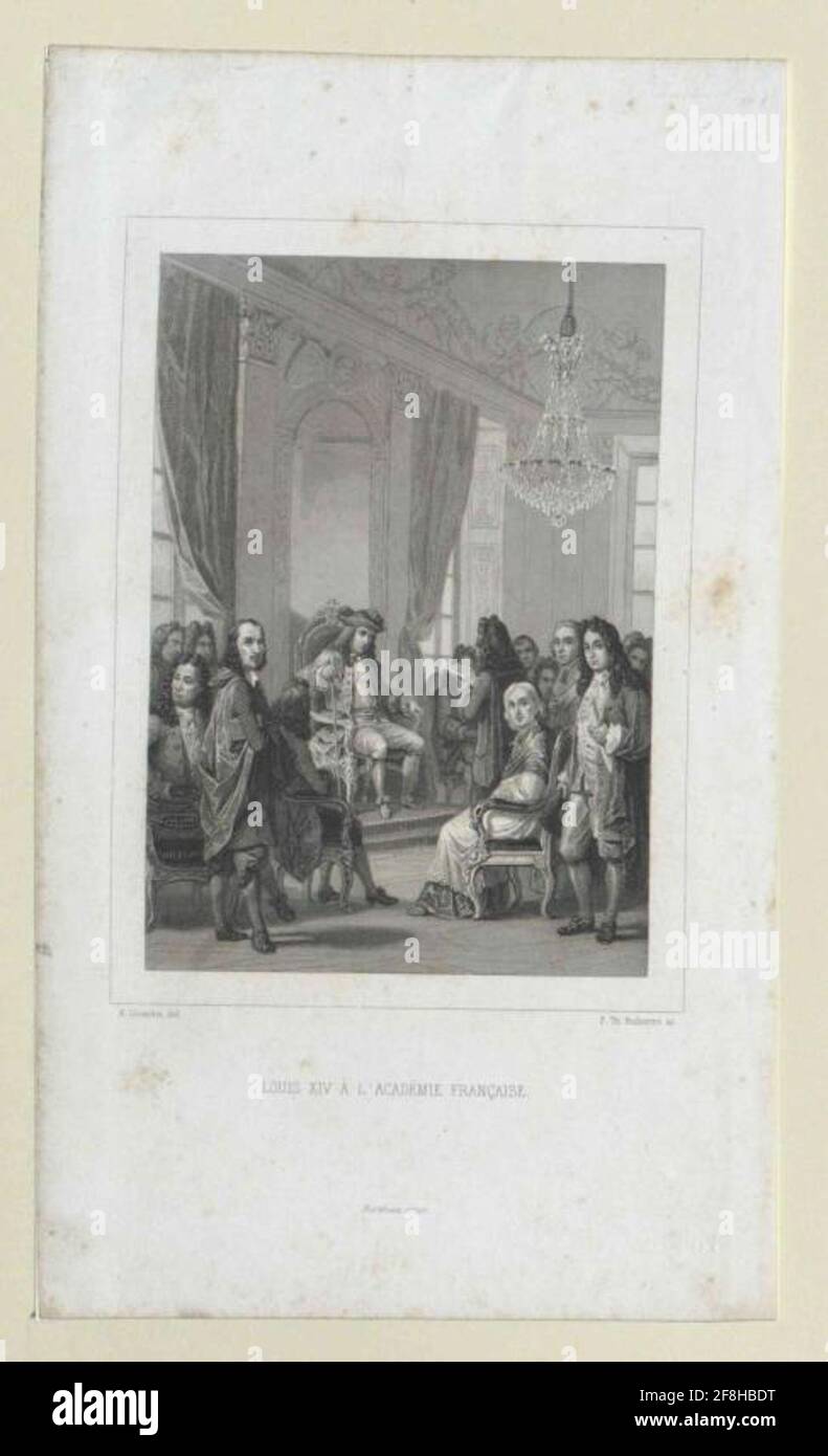 Ludwig XIV., Re di Francia disegno di Charles Girardet, eseguito in un'incisione in acciaio di François Théodore Ruffle Foto Stock