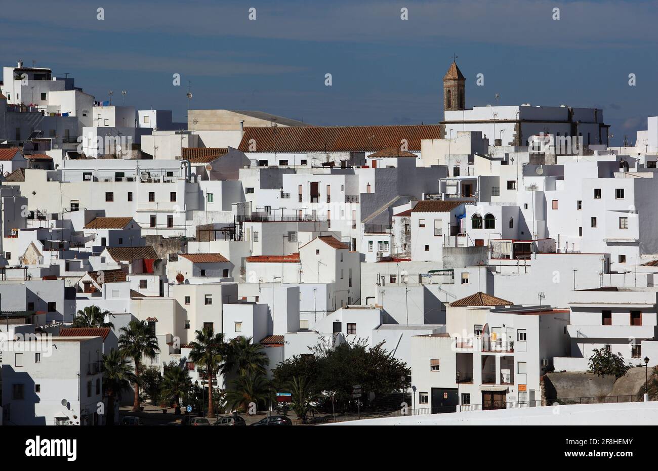 Spagna, Andalusia, Vejer de la frontera, villaggio bianco nella provincia di Cadice, vista sulla città Foto Stock