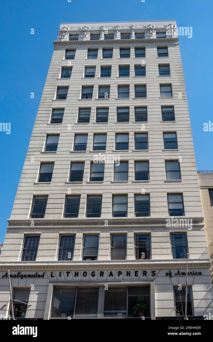 Litografi amalgamati di America Building, University Place, Greenwich Village, New York Foto Stock