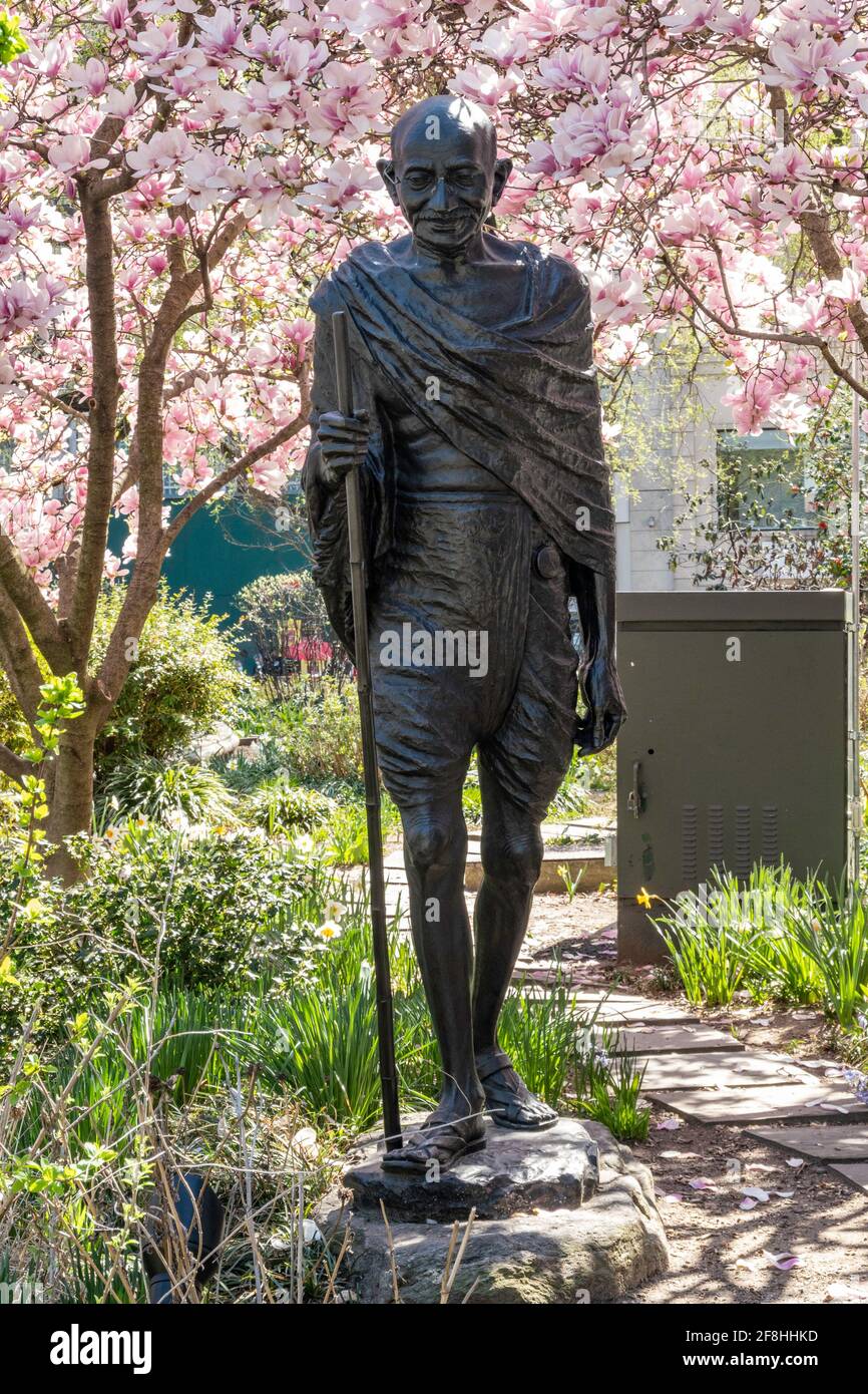 Gandhi scultura in Union Square Park, New York, Stati Uniti d'America Foto Stock