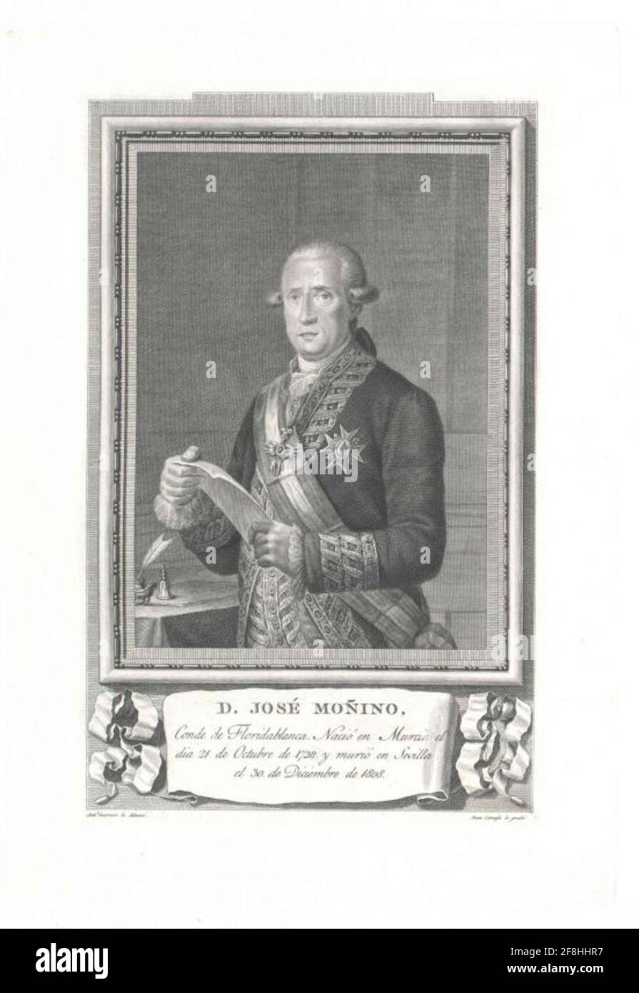 Floridablanca, José Monino Conde de. Foto Stock