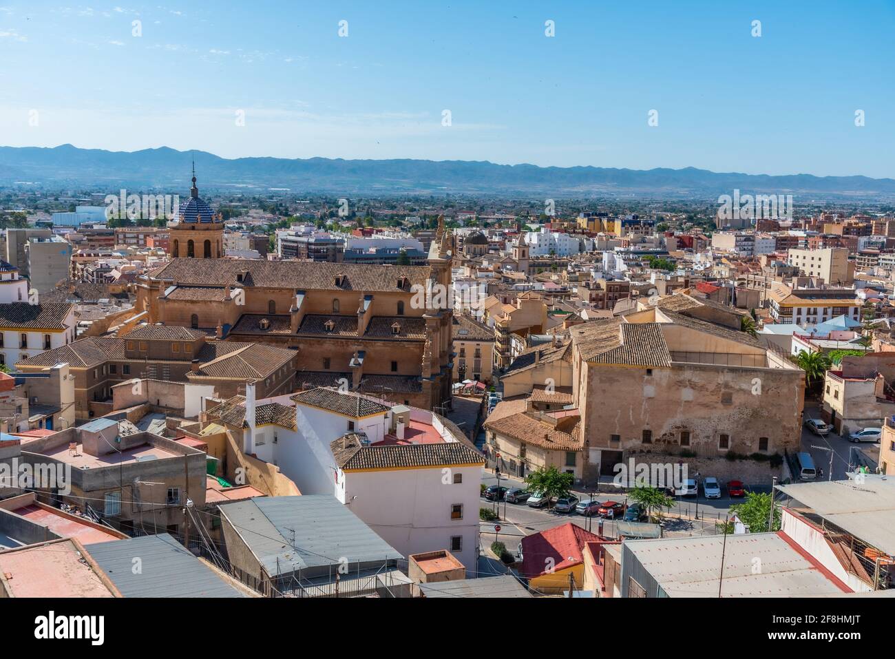 Veduta aerea della Collegiata di San Patrizio nella cittadina spagnola Lorca Foto Stock