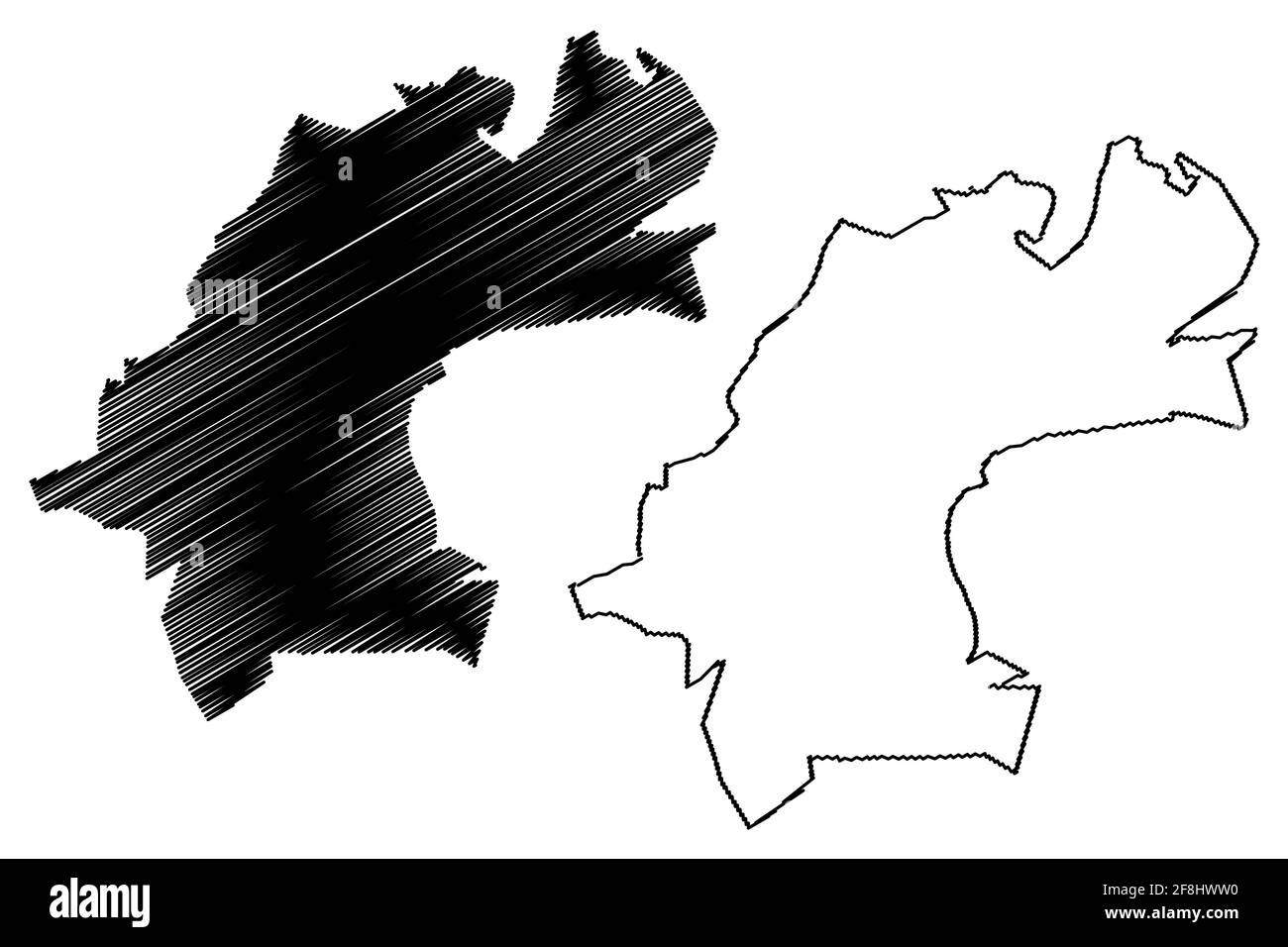 Norton City County, Commonwealth of Virginia (città indipendente, contea degli Stati Uniti, Stati Uniti d'America, Stati Uniti, Stati Uniti, Stati Uniti), illustrazione vettoriale mappa, scribbl Illustrazione Vettoriale