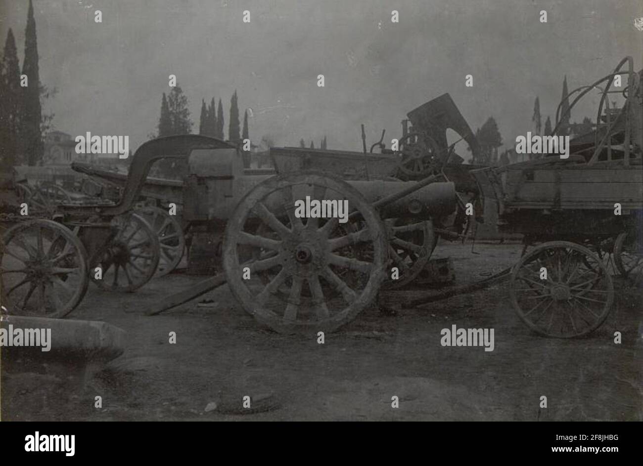 Mortaio con lavette: Görz, parcheggio. Alla fine di marzo 1918.. Foto Stock