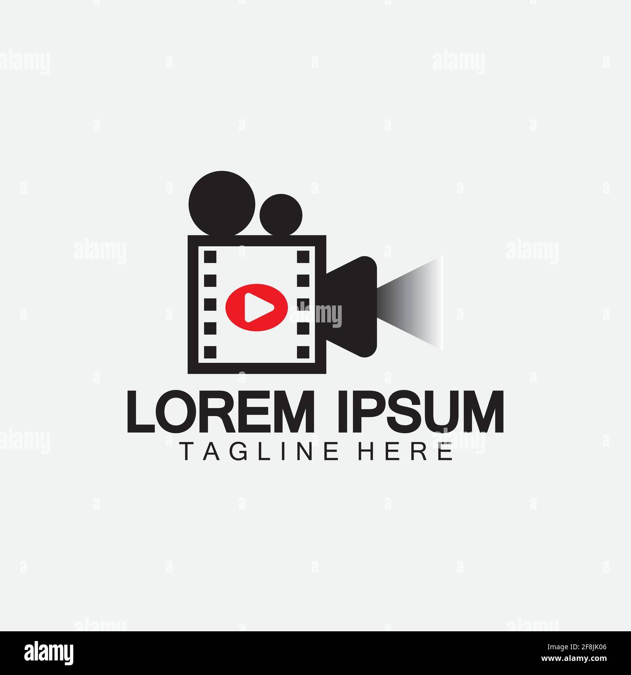 Riproduci filmato videocamera e striscia di film Riproduci filmato Cinema Entertainment Logo icona vettore di stock Illustrazione Vettoriale