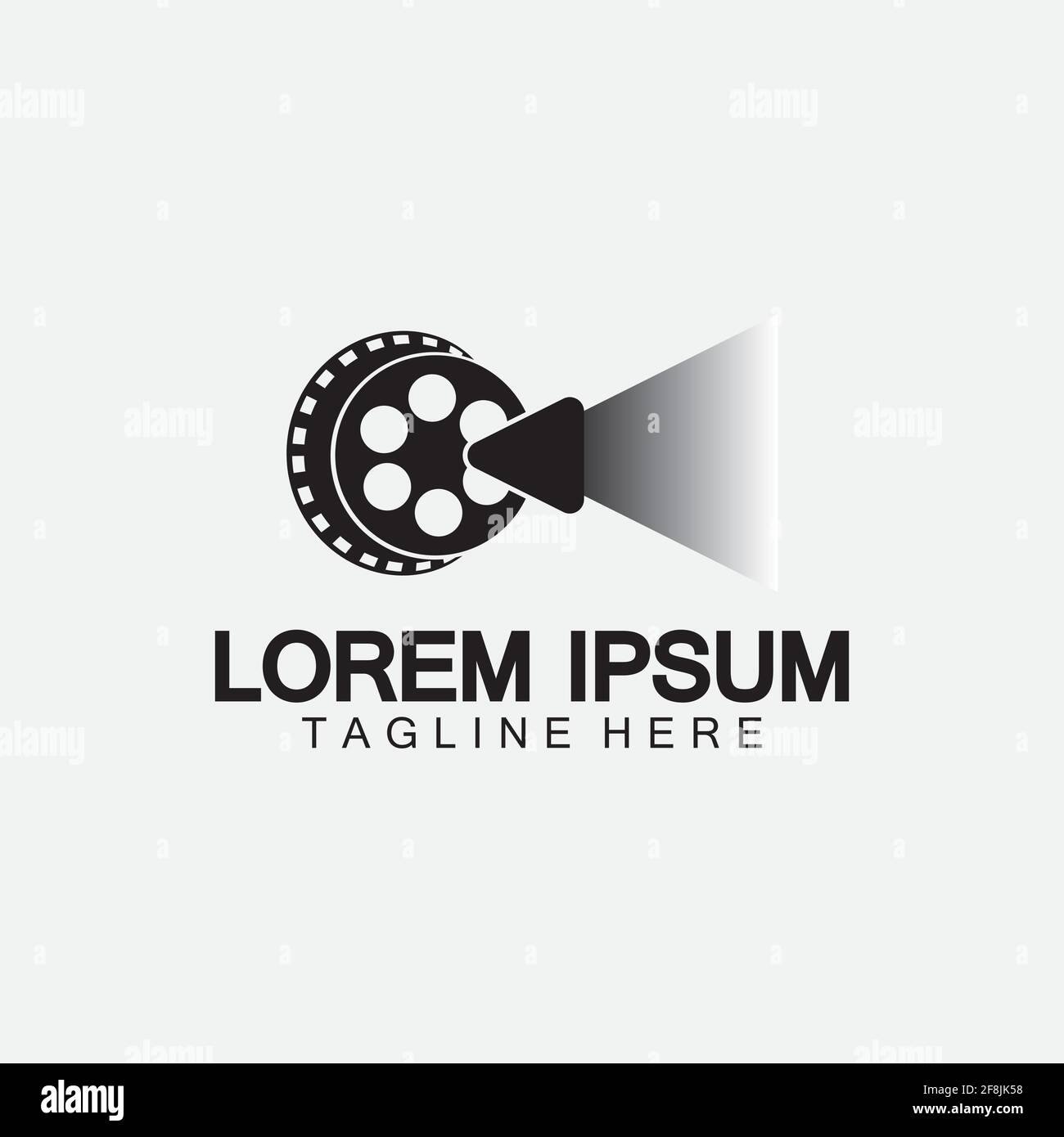 Riproduci filmato videocamera e striscia di film Riproduci filmato Cinema Entertainment Logo icona vettore di stock Illustrazione Vettoriale