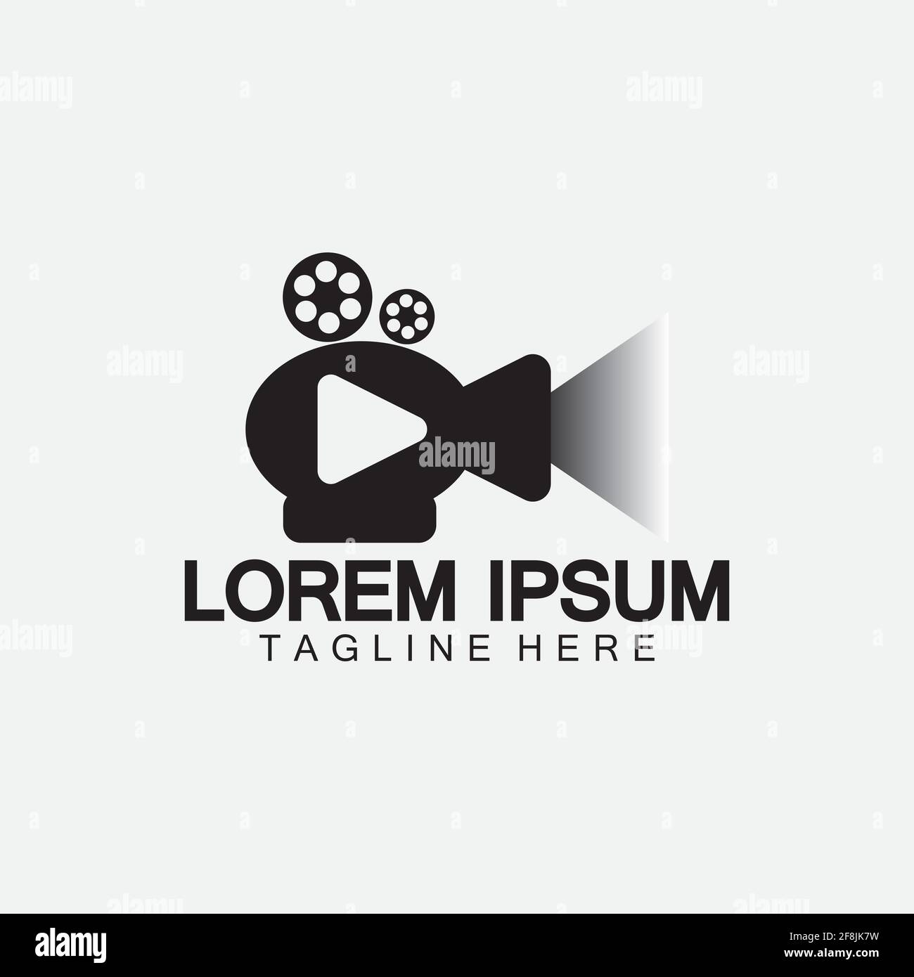 Riproduci filmato videocamera e striscia di film Riproduci filmato Cinema Entertainment Logo icona vettore di stock Illustrazione Vettoriale