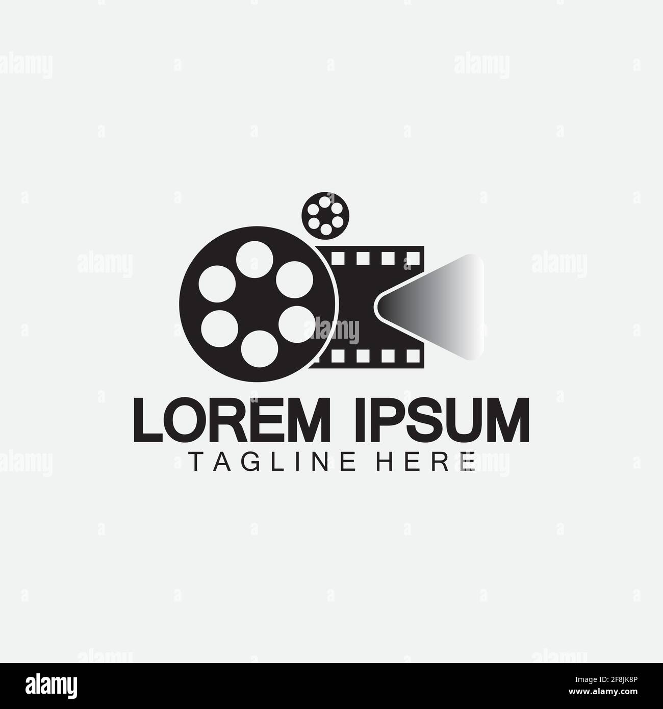 Riproduci filmato videocamera e striscia di film Riproduci filmato Cinema Entertainment Logo icona vettore di stock Illustrazione Vettoriale