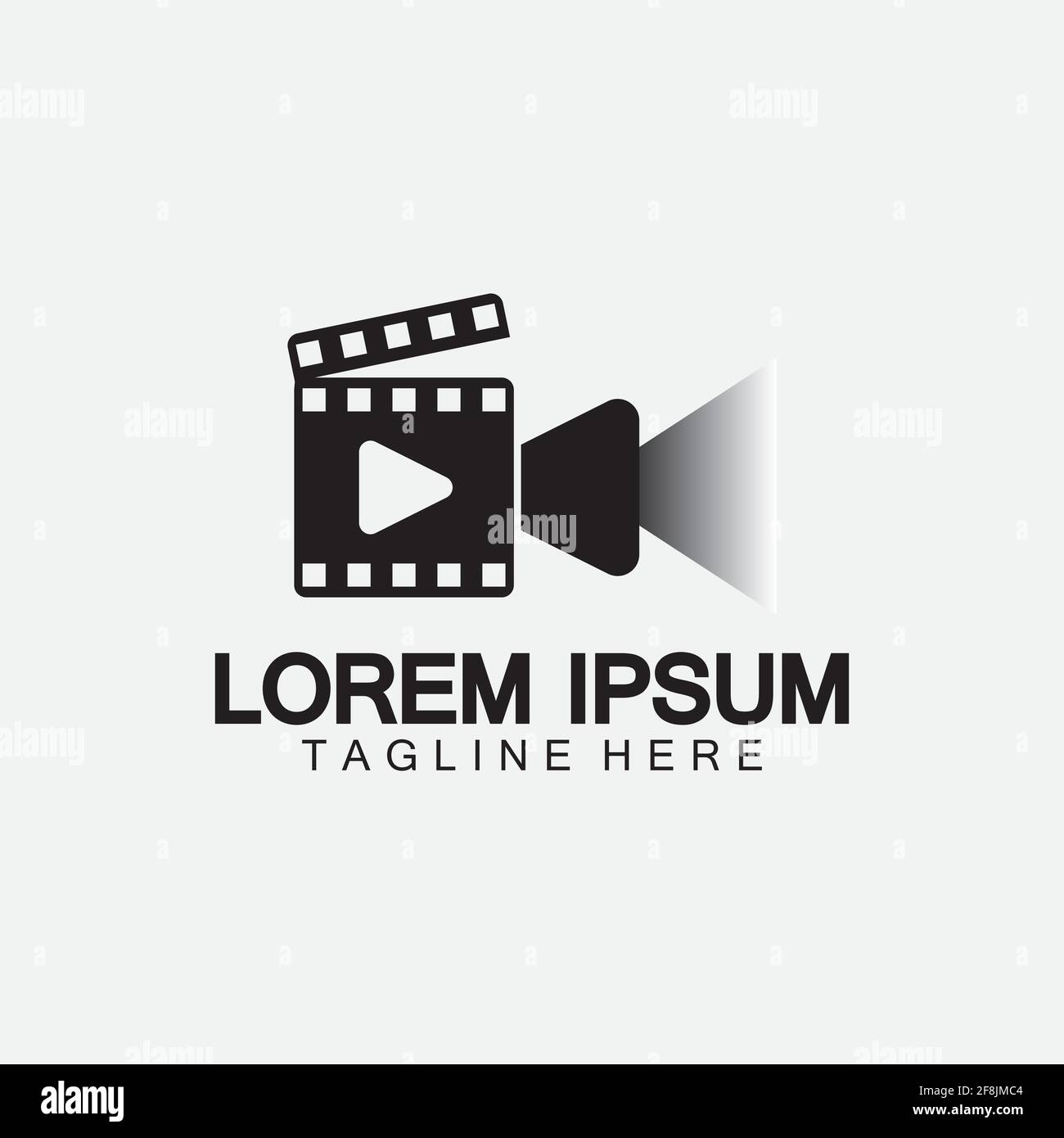 Riproduci filmato videocamera e striscia di film Riproduci filmato Cinema Entertainment Logo icona vettore di stock Illustrazione Vettoriale